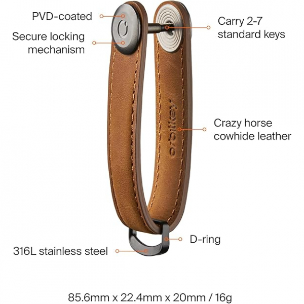 Orbitkey Deri Anahtar Dzenleyici -Chestnut Brown