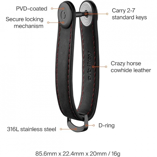 Orbitkey Deri Anahtar Dzenleyici -Black