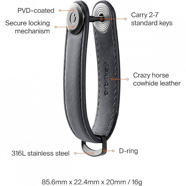 Orbitkey Deri Anahtar Dzenleyici -Steel Grey
