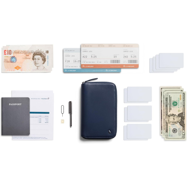 Bellroy Travel Folio Deri Kadn Czdan(Navy)