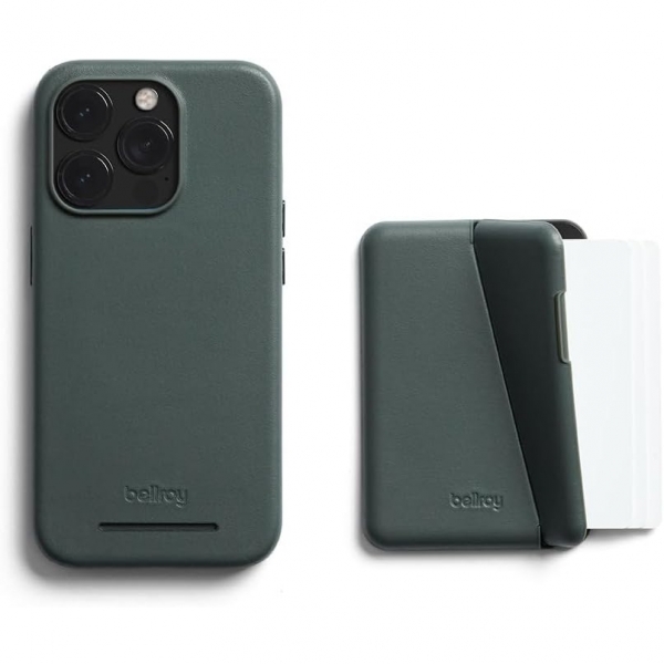 Bellroy Apple iPhone 15 Pro Czdan Deri Klf-Everglade