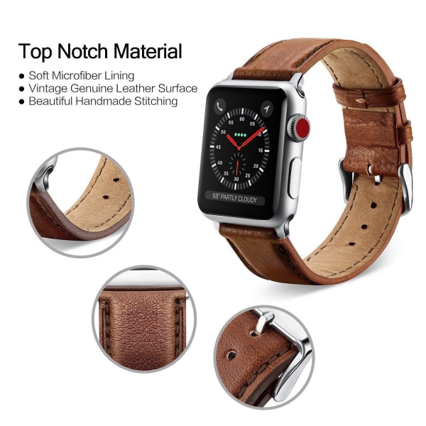 Benuo Apple Watch Series 3 Deri Kay (42mm)-Brown