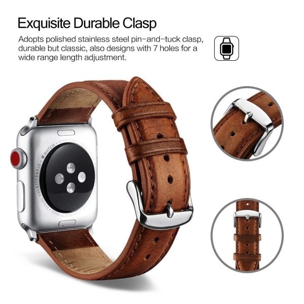 Benuo Apple Watch Series 3 Deri Kay (42mm)-Brown