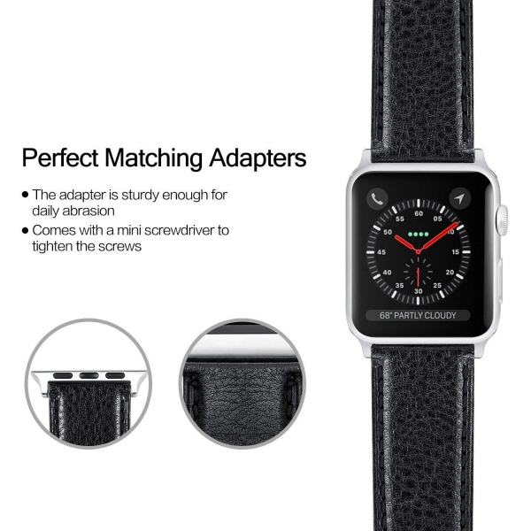 Benuo Apple Watch Series 3 Deri Kay (42mm)-Black