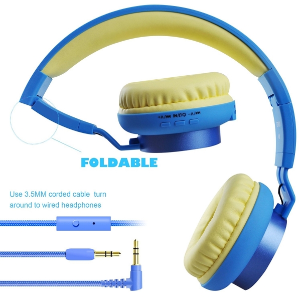 Biensound BT60 Kulak st Kulaklk-Blue-Yellow