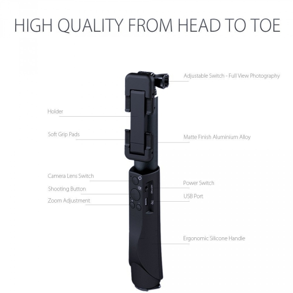BlitzWolf Bluetooth Selfie Stick-Black