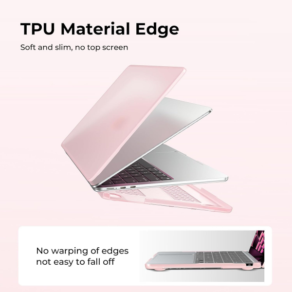 BlueSwan Anti-Cracking MacBook Air K�l�f� (13.6 �n�)-Frosted Pink