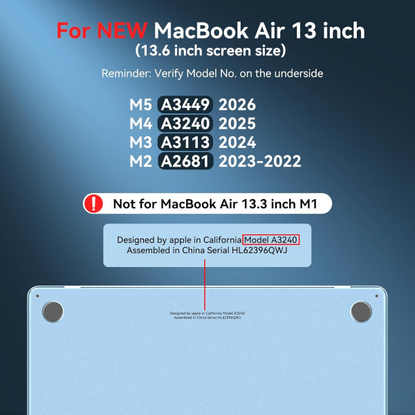 BlueSwan Anti-Cracking MacBook Air K�l�f� (13.6 �n�)-Frosted White