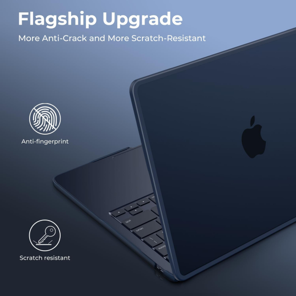 BlueSwan Anti-Cracking MacBook Air K�l�f� (13.6 �n�)-Frosted Midnight
