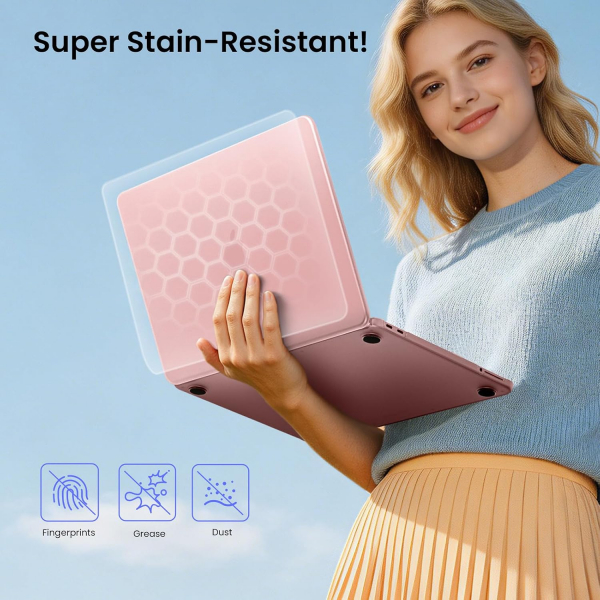 BlueSwan Kaymaz Y�zey MacBook Neo Laptop K�l�f�-Blush Clear