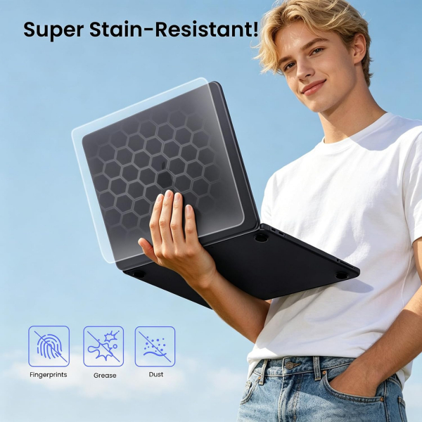 BlueSwan Kaymaz Y�zey MacBook Neo Laptop K�l�f�-Matte Black