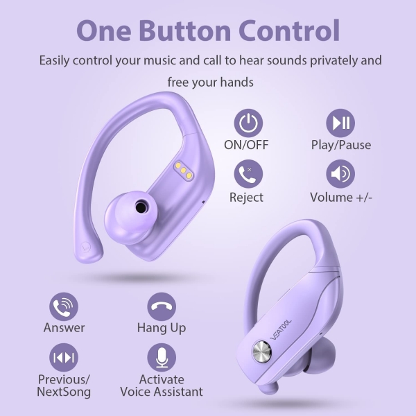 Bmani Bluetooth Kancal Kulak i Kulaklk-Purple