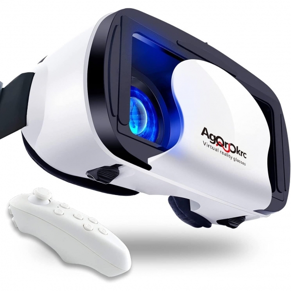 Misisi Denetleyicili VR 3D Sanal Gereklik Gzl-White