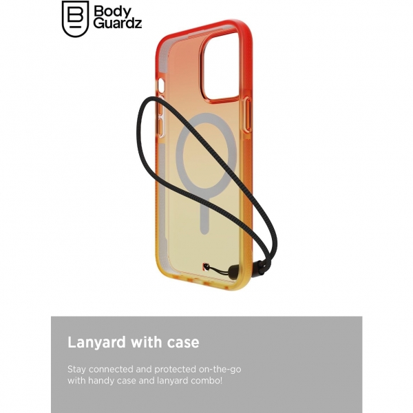 BodyGuardz Ace Pro Serisi Apple iPhone 15 Pro Max MagSafe Uyumlu Klf -Orange Yellow