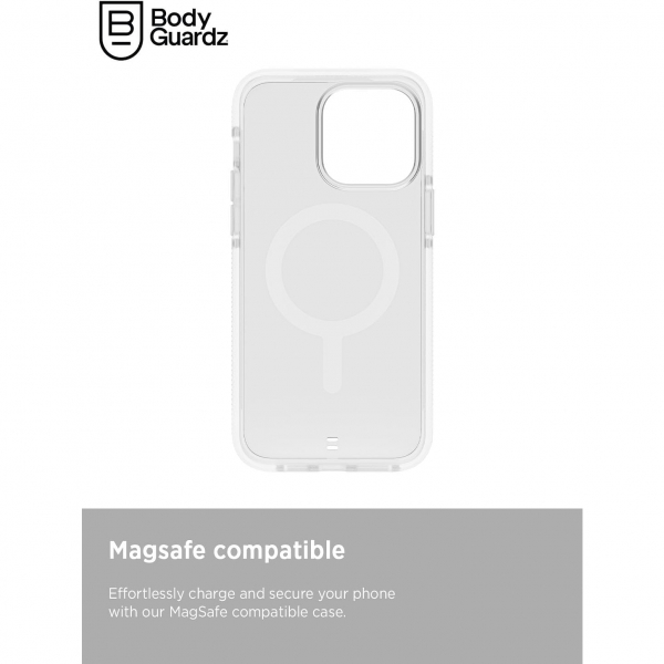 BodyGuardz Ace Pro Serisi Apple iPhone 15 Pro Max MagSafe Uyumlu Klf -Clear White