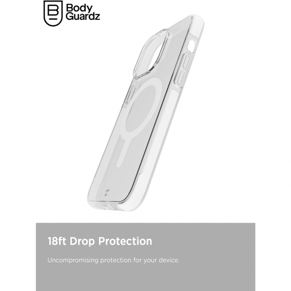 BodyGuardz Ace Pro Serisi Apple iPhone 15 Pro Max MagSafe Uyumlu Klf -Clear White