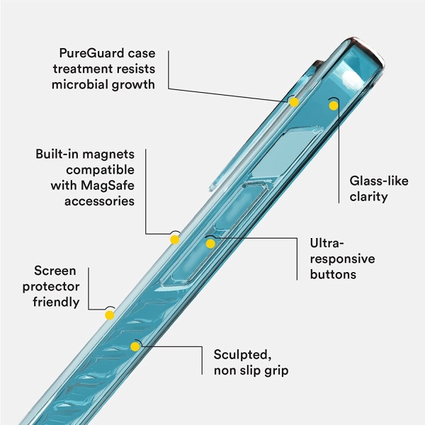 BodyGuardz Carve Serisi iPhone 14 Pro effaf Klf-Sky Blue