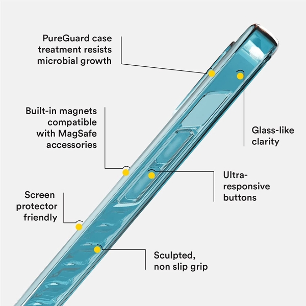 BodyGuardz Carve Serisi iPhone 14 effaf Klf-Sky Blue