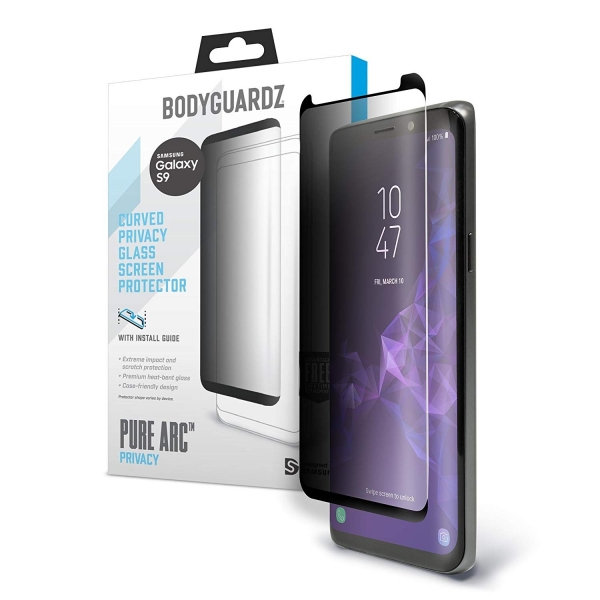 BodyGuardz Galaxy S9 Pure Arc Privacy Cam Ekran Koruyucu