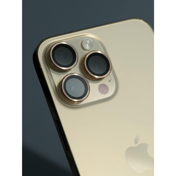 BodyGuardz Pure Serisi iPhone 14 Pro/Pro Max Kamera Lens Koruyucu -Gold
