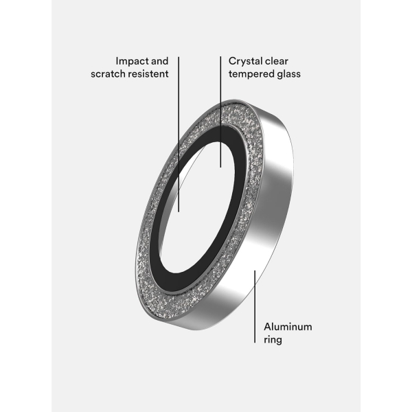 BodyGuardz iPhone Air Kamera Lens Koruyucu-Silver Glitter