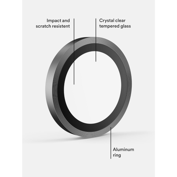 BodyGuardz iPhone 17 Kamera Lens Koruyucu-Black