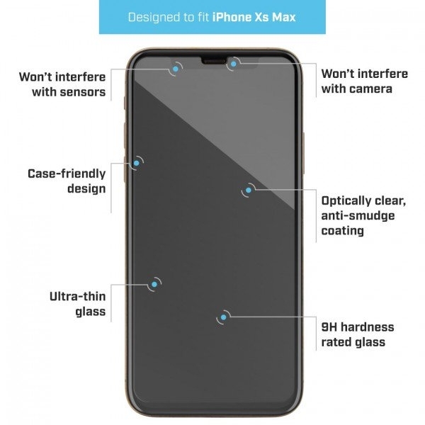 BodyGuardz iPhone XS Max Pure Cam Ekran Koruyucu