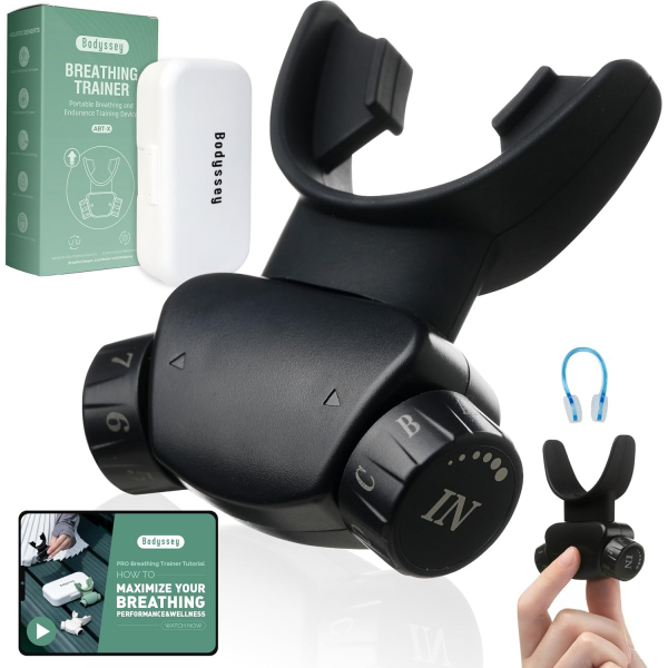 Bodyssey Premium Silikon Ak�ll� Nefes Egzersiz Cihaz�-Black