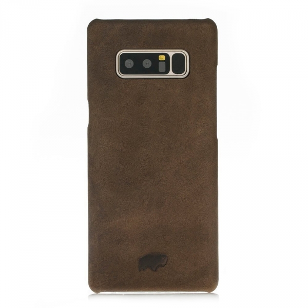 Burkley Case Galaxy Note 8 Luxury Deri Klf-Distressed Coffee