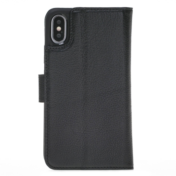 Burkley Case iPhone X Deri C�zdan K�l�f-Pebble Black