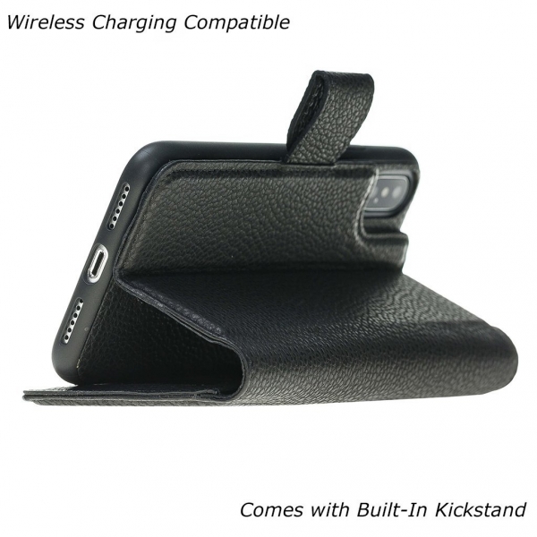 Burkley Case iPhone X Deri C�zdan K�l�f-Pebble Black