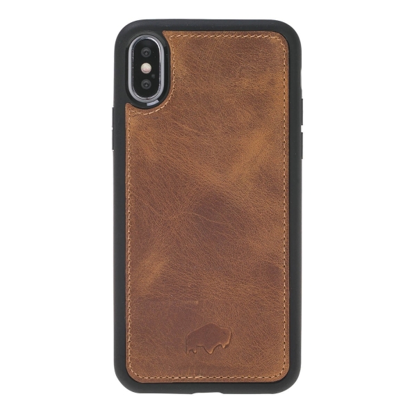 Burkley Case iPhone X Deri C�zdan K�l�f-Antique Golden Brown