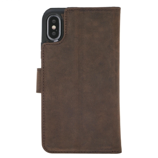 Burkley Case iPhone X Deri C�zdan K�l�f-Antique Coffee