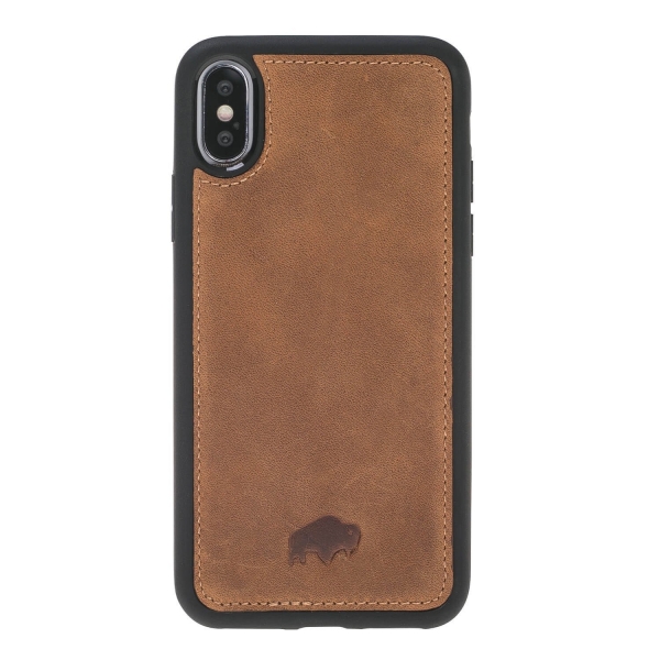 Burkley Case iPhone X Deri C�zdan K�l�f-Antique Camel