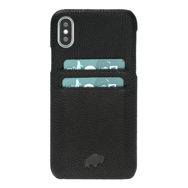 Burkley Case iPhone X Snap-On Deri Czdan Klf-Pebble Black