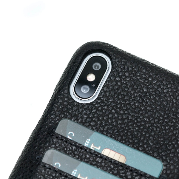 Burkley Case iPhone X Snap-On Deri Czdan Klf-Pebble Black