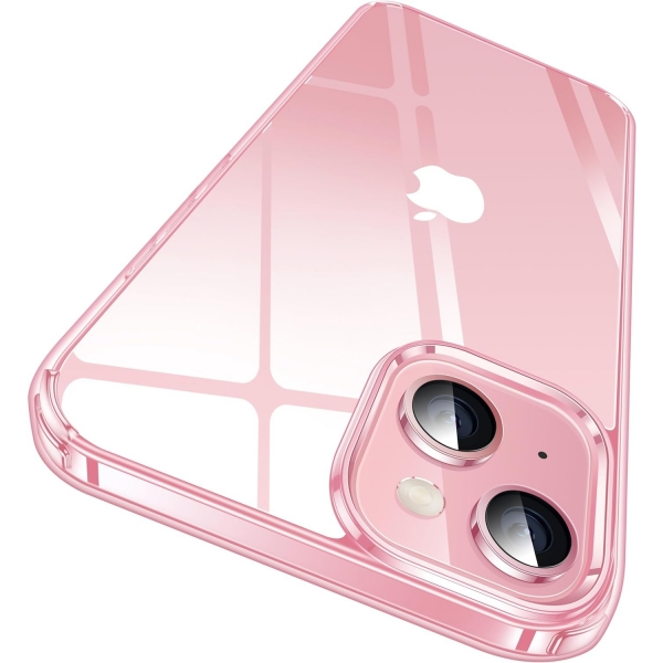 CASEKOO iPhone 15 Uyumlu effaf Klf-Pink