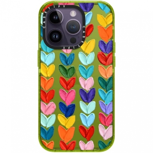 CASETiFY Apple iPhone 14 Pro Klf(MIL-STD-810G)-Polka Daub Hearts