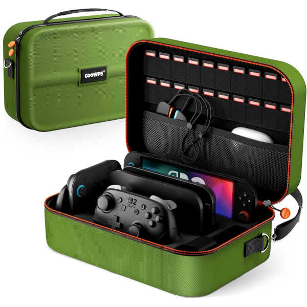 COOWPS Nintendo Switch 2 Sert Kabuklu anta-Green