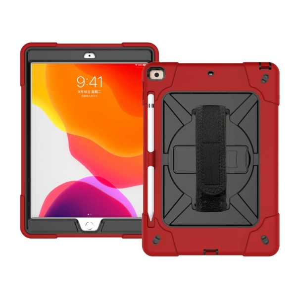 CWNOTBHY iPad 360 Derece Dnebilen Klf (10.2 in)(7. Nesil)-Red