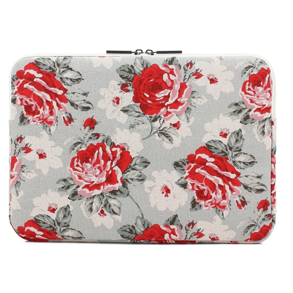 Canvaslife MacBook Air Su Geirmez anta (13-13.3 in)-Light Gray Flower Pattern