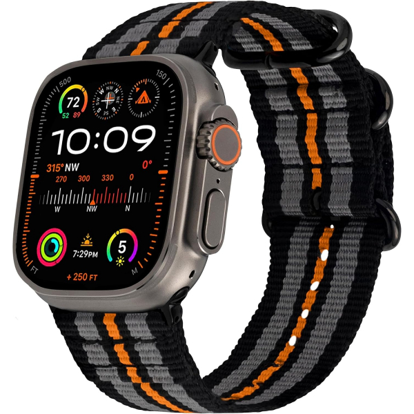 Carterjett Apple Watch Uyumlu Hiking Trail Nato Kay��-Racing Stripe
