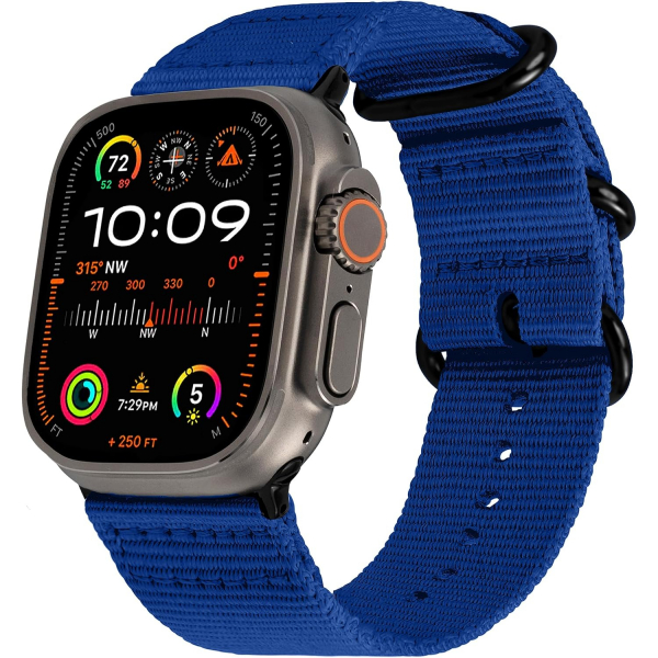 Carterjett Apple Watch Uyumlu Hiking Trail Nato Kay��-Royal Blue