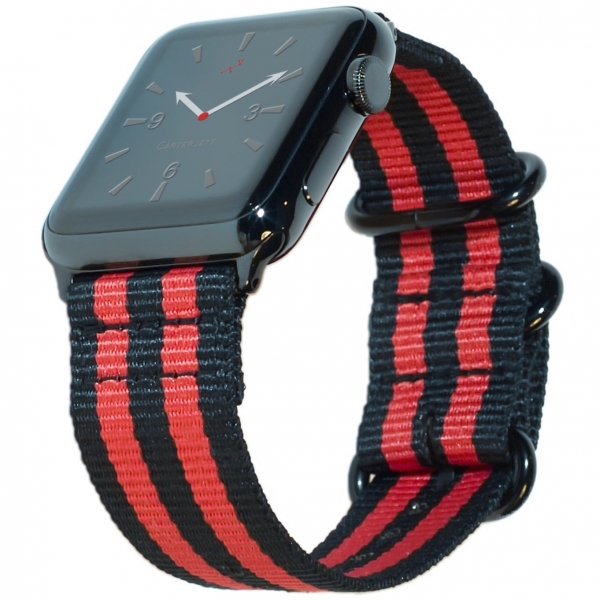 Carterjett Apple Watch NATO Kay (42mm)-Red Black Nylon