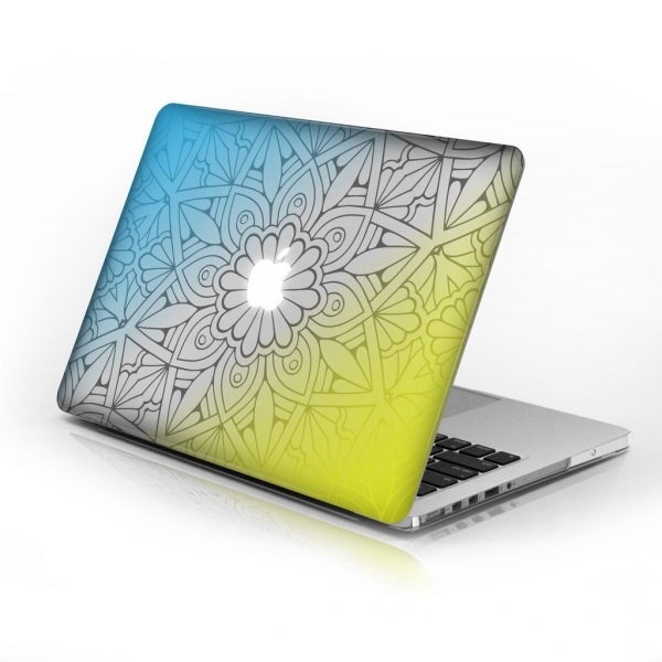 Cas Graphique Macbook Air Klf (13 in)- Blue and Yellow