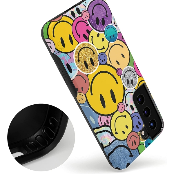 Casely Samsung Galaxy S22 Plus Klf (MIL-STD-810G)-Smiley Face Sticker