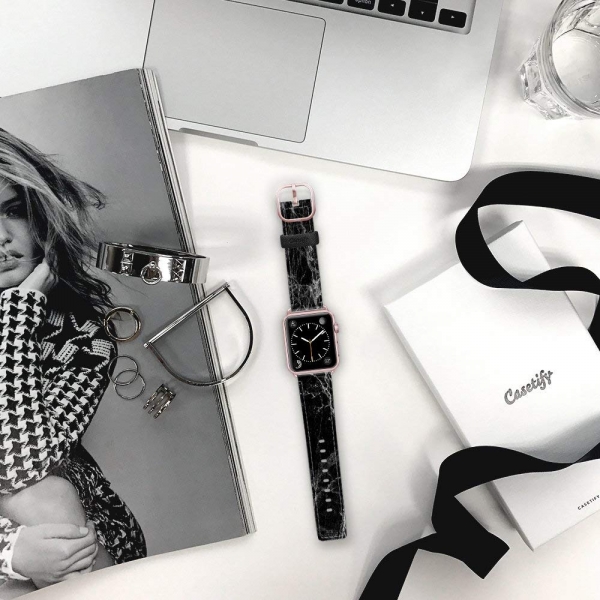 Casetify Apple Watch Kay (42mm)-Black and White Marble
