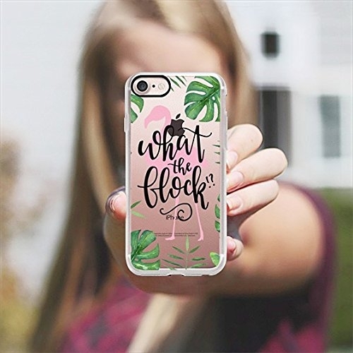 Casetify iPhone 7 Ultra Slim Fit Desenli Klf-What the Flock Flamingo Tropical Palm Leaves