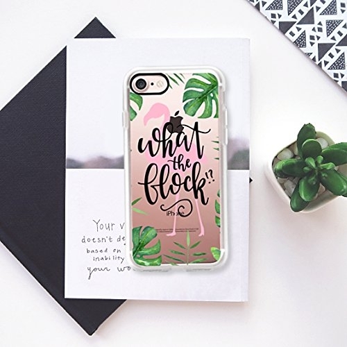 Casetify iPhone 7 Ultra Slim Fit Desenli Klf-What the Flock Flamingo Tropical Palm Leaves