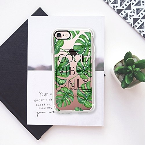 Casetify iPhone 7 Ultra Slim Fit Desenli Klf-Good Vibes Only Tropical Leaves